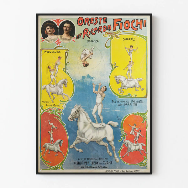 Vintage poster Oreste and Ricarda Fiochi - Equestrian acrobatics