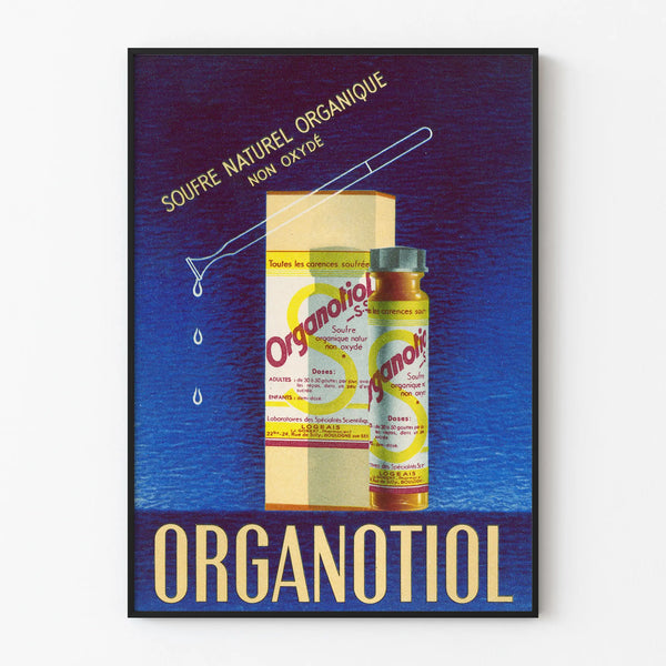 Vintage Poster Organic Natural Sulfur - Retro Medical Wall Decoration