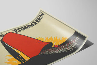 Vintage poster Orient's Erwachen with red fez and crowd silhouette — artwork view