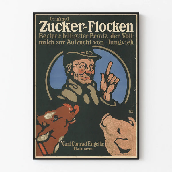 Vintage Original Zucker-Flocken Poster - Retro Wall Decoration