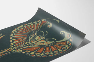 Stylized Butterfly Decorative Poster on Dark Background