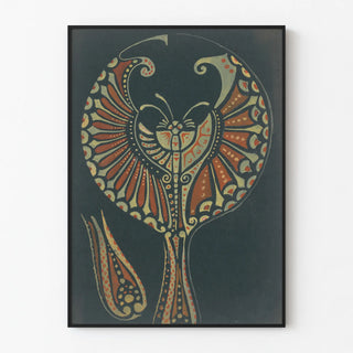 Stylized Butterfly Decorative Poster on Dark Background