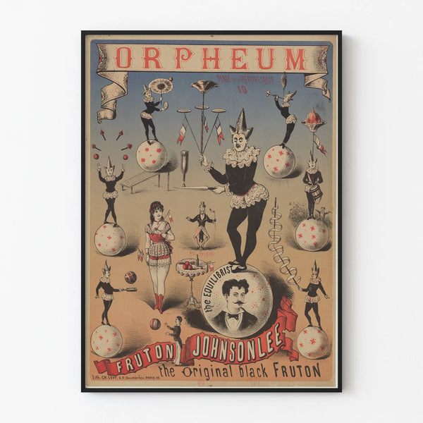 Vintage poster Orpheum Fruton Johnson Lee Acrobat