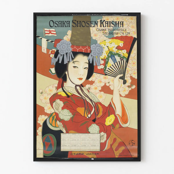 Vintage Osaka Shosen Kaisha Japan Poster - Elegant Wall Decoration