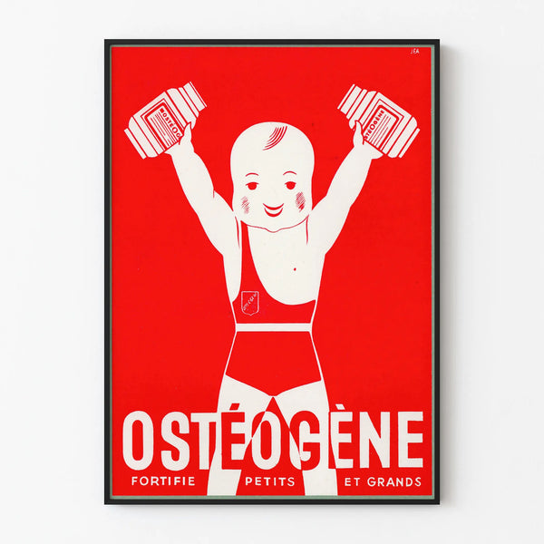 Vintage advertising poster for osteogenic wall decoration