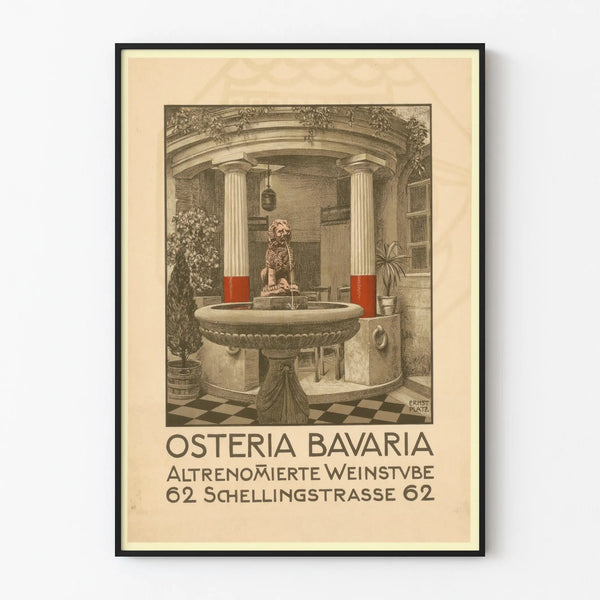 Vintage Osteria Bavaria Poster - Retro Wall Decoration