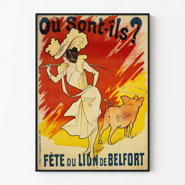 Vintage Poster of Belfort Lion Festival - Retro Wall Decoration