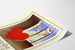 Red heart and flower decorative poster through the bars
