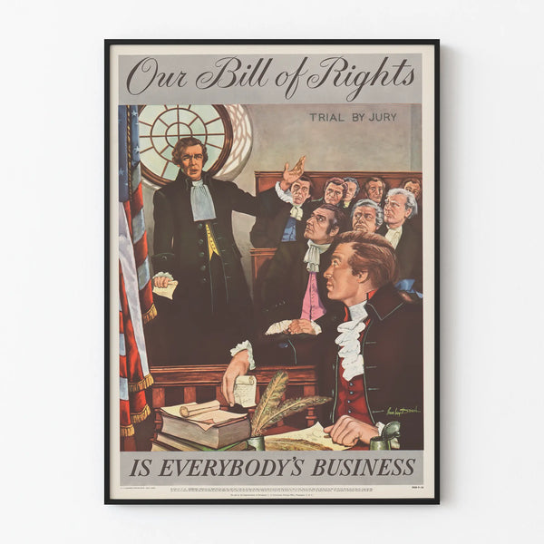 Decorative Wall Poster Our Bill of Rights - Historic Courtroom Scene