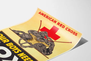 Vintage American Red Cross Poster - Our Boys Need Socks