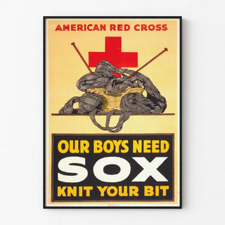Vintage American Red Cross Poster - Our Boys Need Socks