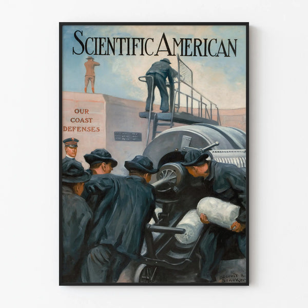 Vintage Poster Scientific American - Military Coastal Defense