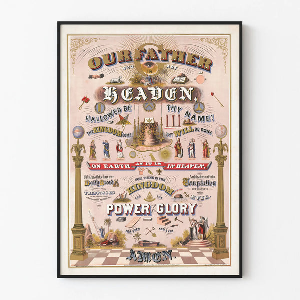 Artistic Poster Our Father - Prayer and Spiritual Symbols