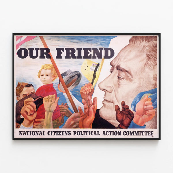 Vintage Poster Our Friend - Political Wall Decoration — framed artwork on a wall
