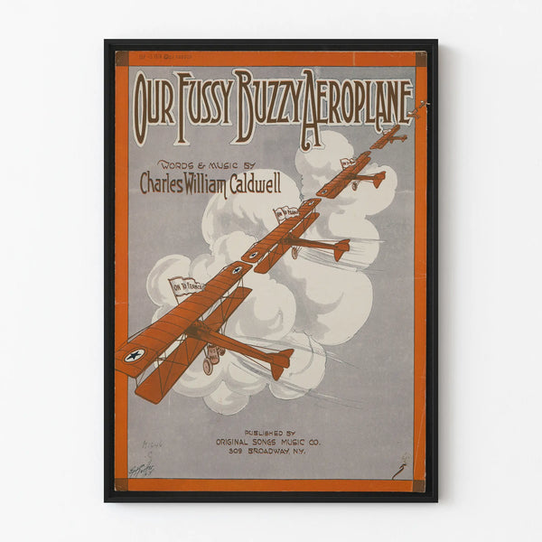 Vintage Poster Our Fussy Buzzy Aeroplane by Charles William Caldwell