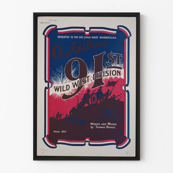 Vintage Poster Our Gallant 91st Wild West Division USA