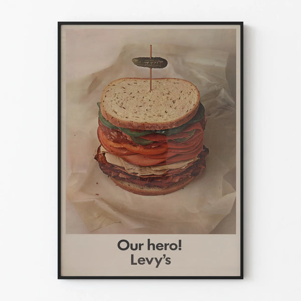 Vintage sandwich Levy's poster for kitchen wall decoration