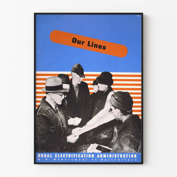 Vintage Poster of the Rural Electrification Administration - Vintage Wall Decoration