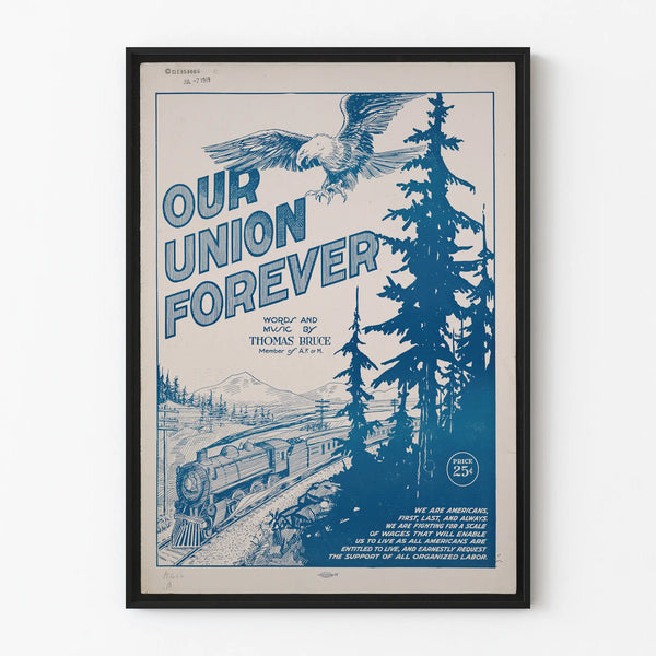 Vintage poster Our Union Forever - Decorative poster with train and eagle
