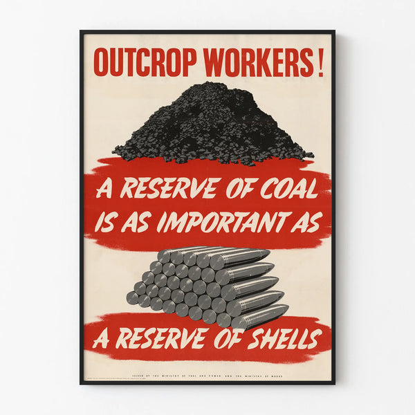 Vintage Wall Poster of Outcrop Workers at the Coal and Ammunition Reserve
