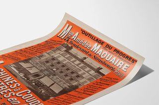 Vintage Poster of Maison Amédée Maquaire Sewing Machines