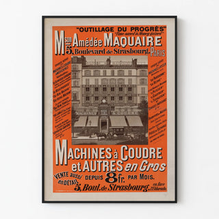 Vintage Poster of Maison Amédée Maquaire Sewing Machines