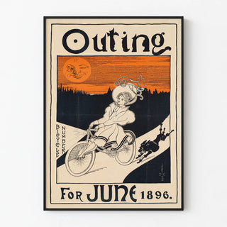 Vintage Poster Outing Bicycle June 1896