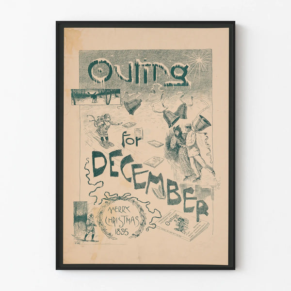 Vintage decorative poster Outing for December Merry Christmas 1895
