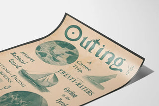 Vintage outdoor activity poster for a July outing