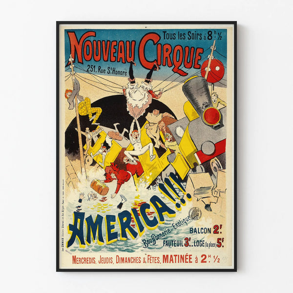 Vintage Poster Nouveau Cirque America - Retro Wall Decoration