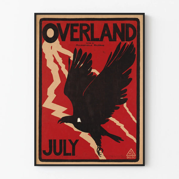 Decorative poster Overland July with soaring eagle