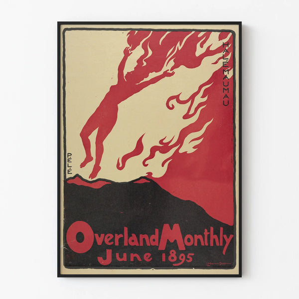 Vintage poster Overland Monthly June 1895 - Retro volcanic wall decoration