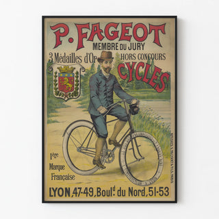 Vintage poster cycles P. Fageot French brand Lyon