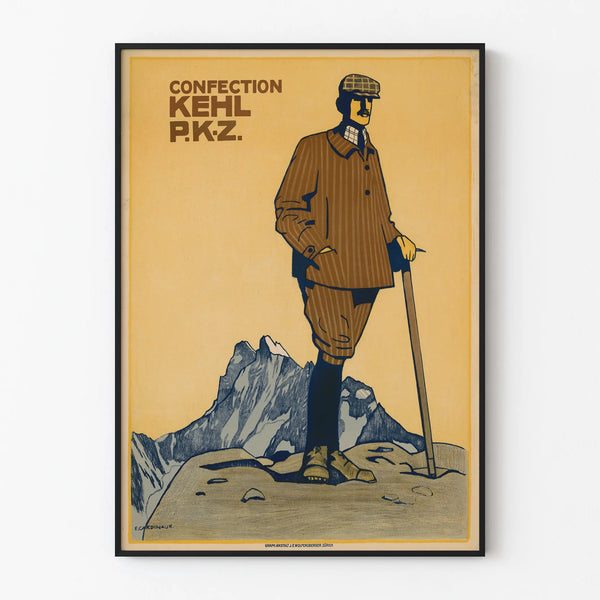 Vintage poster Confection Kehl P.K.Z. - Retro mountain style