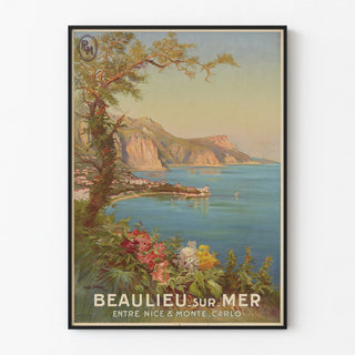 Vintage poster of Beaulieu-sur-Mer between Nice and Monte Carlo