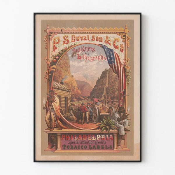 Vintage poster lithograph P.S. Duval & Co. Philadelphia