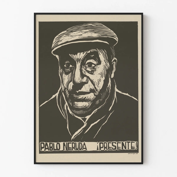Portrait Poster of Pablo Neruda - Vintage Wall Decoration