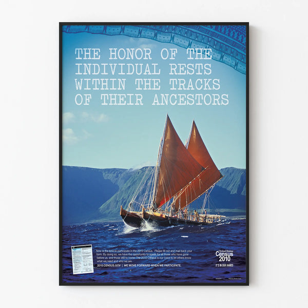 Pacific Poster: Traditional Sailboat and Ancestral Heritage