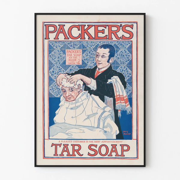 Vintage poster for Tar Soap for bathroom and hairdressing