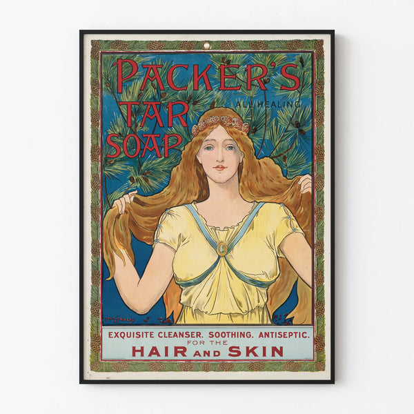 Vintage Advertising Poster for Tar Soap for Hair and Skin