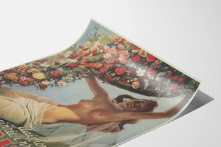Vintage Poster Paglieri Flowers and Sensual Woman
