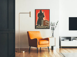 Vintage Paillard poster with soldier and antique radio