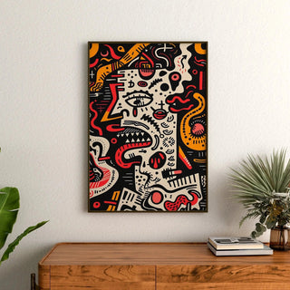 Pop Art Painting - Deconstructed Face | Art print Wall Decoration Painting poster copy