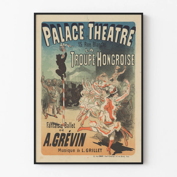 Vintage poster Palace Theatre The Hungarian Troupe - Artistic wall decoration