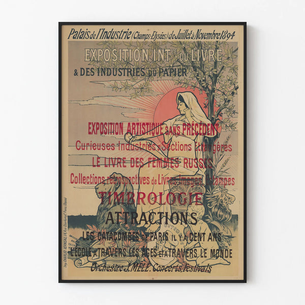 Vintage industrial exhibition poster 1894 - Historic wall decoration