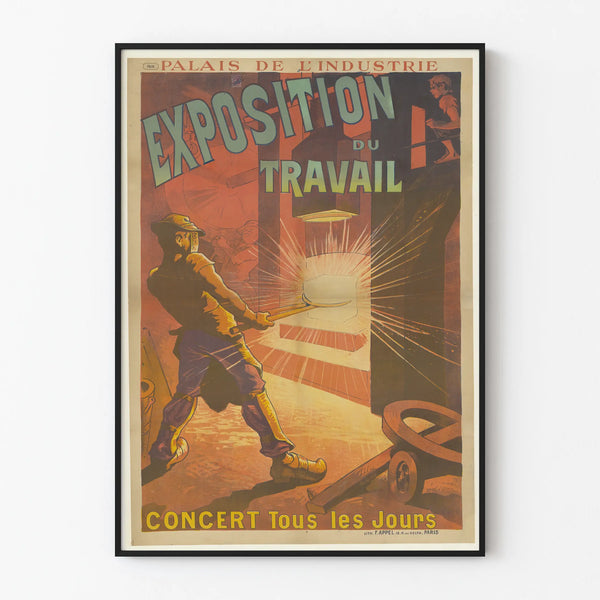 Vintage Poster of the Exhibition of Work - Palace of Industry
