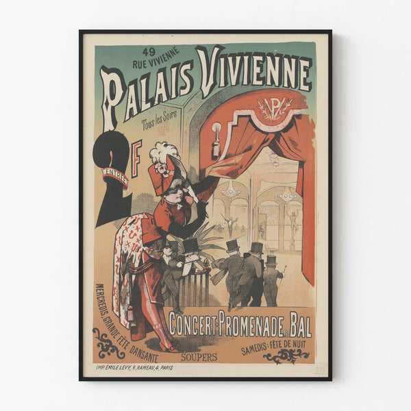 Vintage Poster Palais Vivienne - Concerts and Balls in Paris