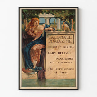 Vintage Pall Mall Magazine Poster - February, Classic Illustration