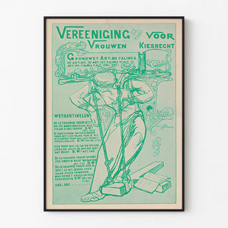 Vintage feminist poster on women's voting rights