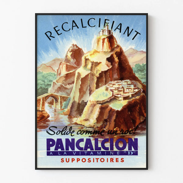 Vintage poster Pancalcion - Retro medical wall decoration